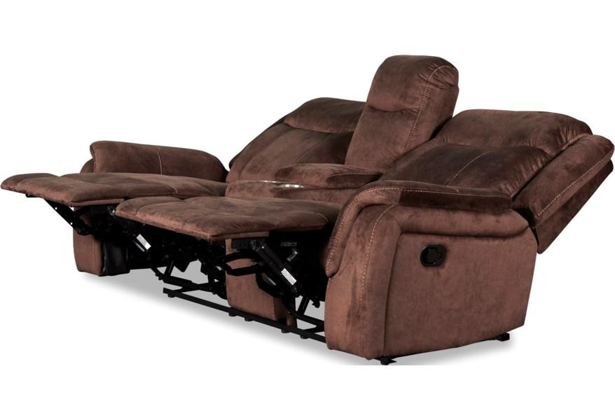 Choclate Dual Reclining Power Loveseat with cupholders and console